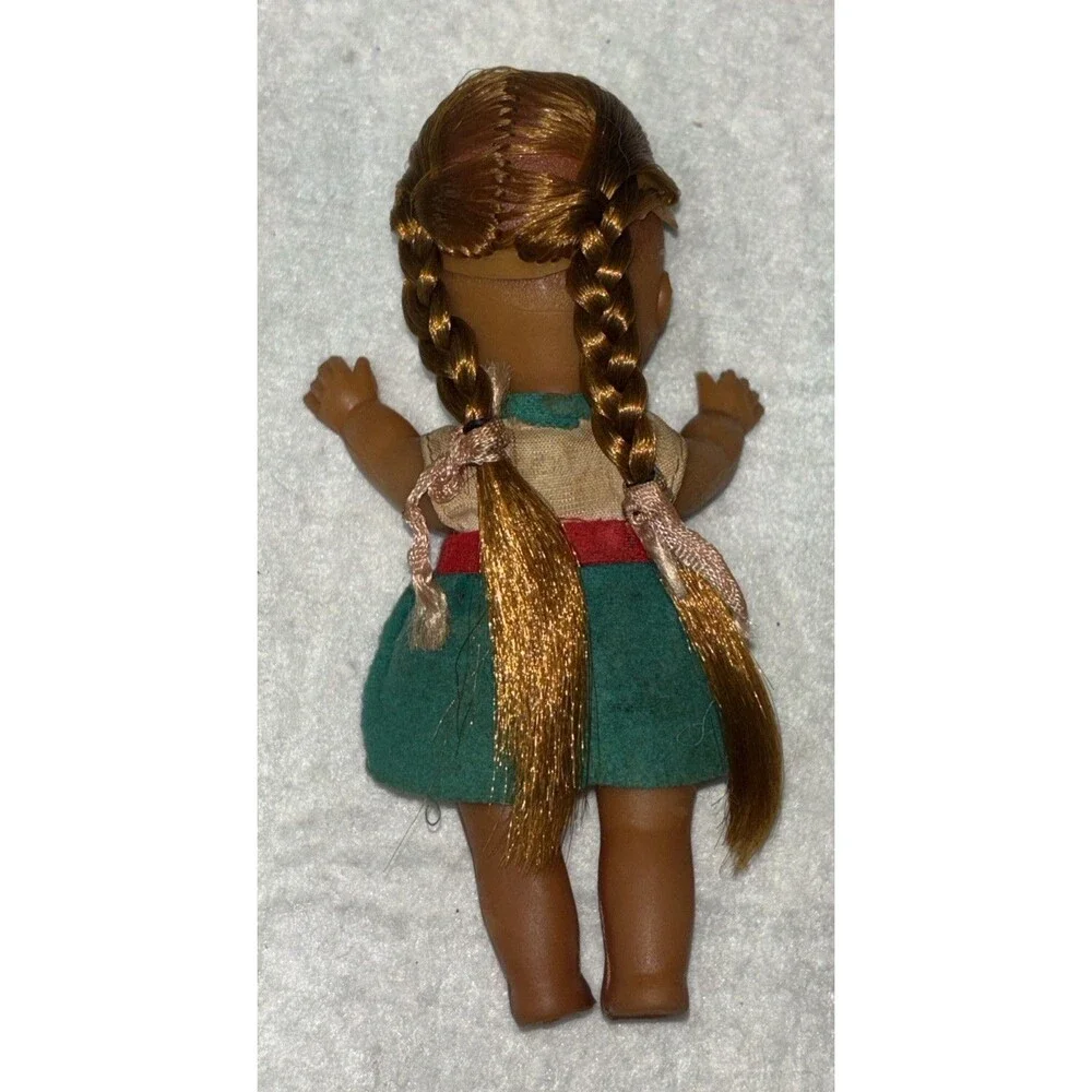 Vintage Miniature Doll 4 Inches Interchangeable Hair Five Piece Set Japan.  CH
